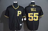 Pirates 55 Josh Bell Black Cool Base Jersey,baseball caps,new era cap wholesale,wholesale hats